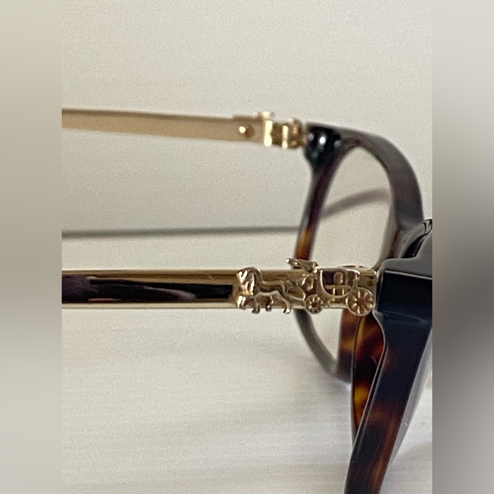Coach Eyeglasses HC6110 Frame Dark Tortoise 5485 Size 50-16-140 Gold Accent Logo - Picture 8 of 13
